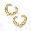 1 Pair Exaggerated Heart Shape Plating Iron 18k Gold Plated Hoop Earrings
