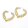 1 Pair Exaggerated Heart Shape Plating Iron 18k Gold Plated Hoop Earrings
