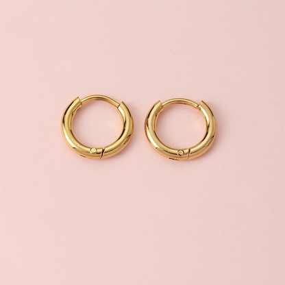 1 Pair Simple Style Circle Metal Gold Plated Women's Hoop Earrings