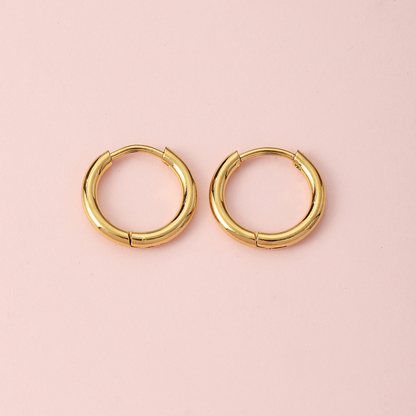 1 Pair Simple Style Circle Metal Gold Plated Women's Hoop Earrings