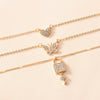 1 Piece Fashion Heart Shape Snake Lock Alloy Inlay Artificial Diamond Women's Layered Necklaces