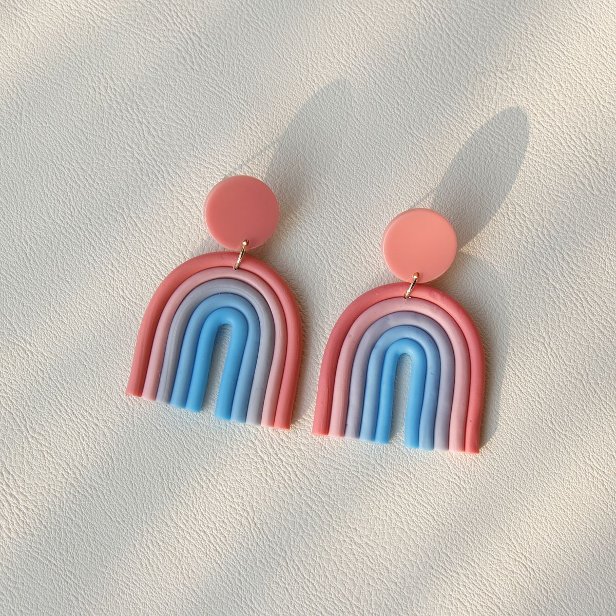 1 Pair Korean Style Rainbow Soft Clay Women's Drop Earrings