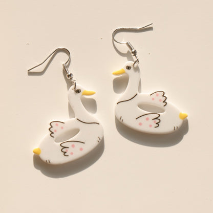 1 Pair Cute Letter Heart Shape Duck Arylic Women's Drop Earrings