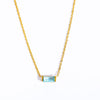 Fashion Rectangle Titanium Steel Plating Birthstone Necklace