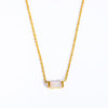 Fashion Rectangle Titanium Steel Plating Birthstone Necklace