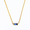 Fashion Rectangle Titanium Steel Plating Birthstone Necklace