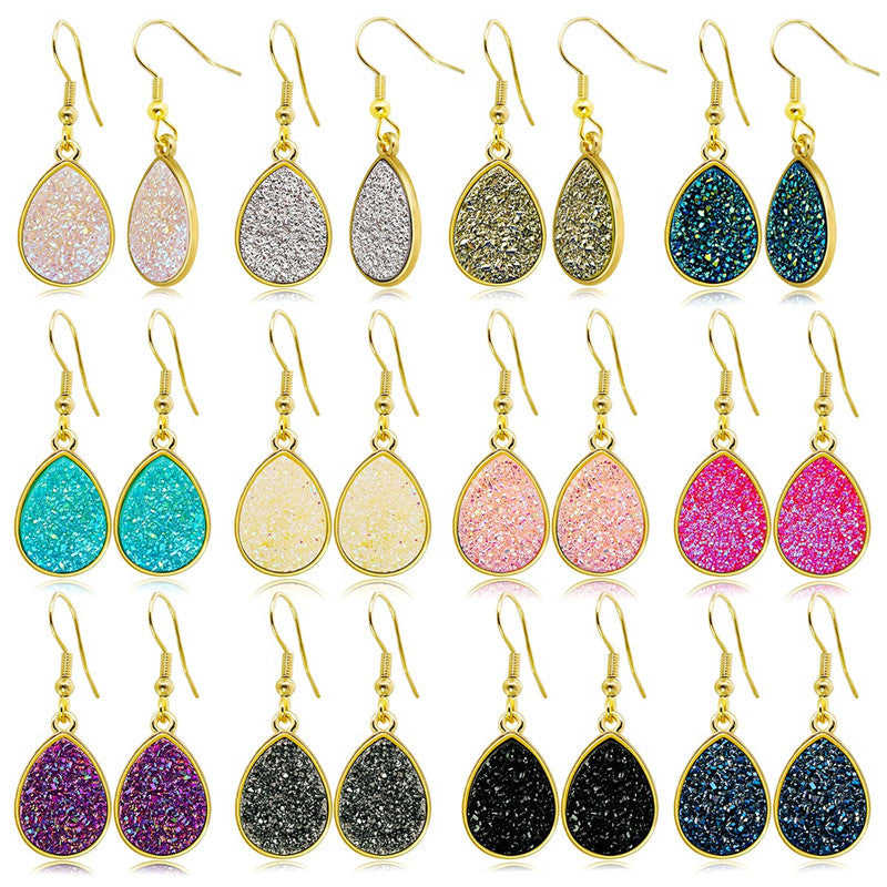 1 Pair Fashion Water Droplets Plastic Resin Plating Women's Drop Earrings