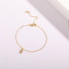 Fashion Letter Copper Gold Plated Zircon Women's Anklet 1 Piece