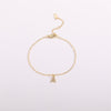 Fashion Letter Copper Gold Plated Zircon Women's Anklet 1 Piece