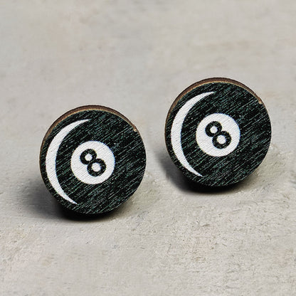 1 Pair Sports Geometric Wood Printing Women's Ear Studs