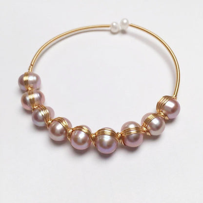 Fashion Round Freshwater Pearl Bangle 1 Piece