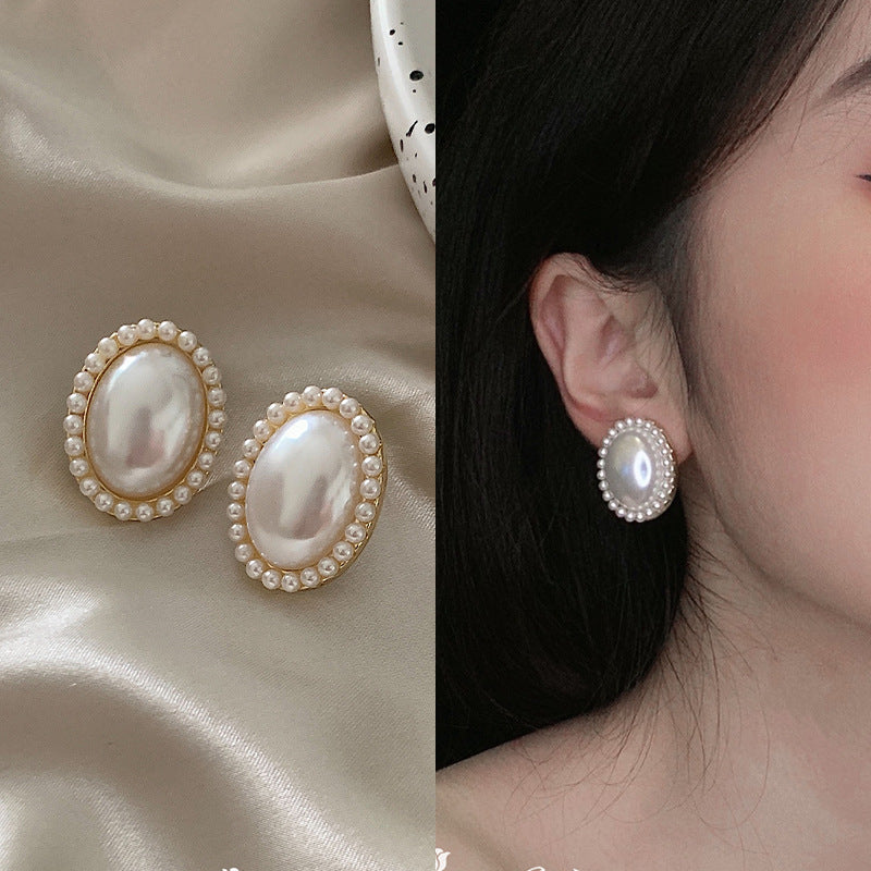 1 Pair Fashion Round Heart Shape Alloy Plating Inlay Artificial Gemstones Pearl Women's Ear Studs