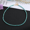 Retro Geometric Natural Stone Beaded Necklace 1 Piece