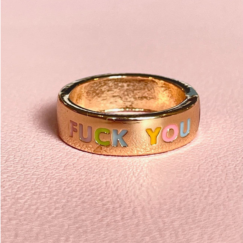 Cute Letter Flower Mushroom Copper Gold Plated Rings In Bulk