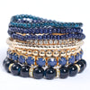 1 Set Bohemian Round Arylic Alloy Glass Beaded Plating Inlay Rhinestones Women's Bracelets