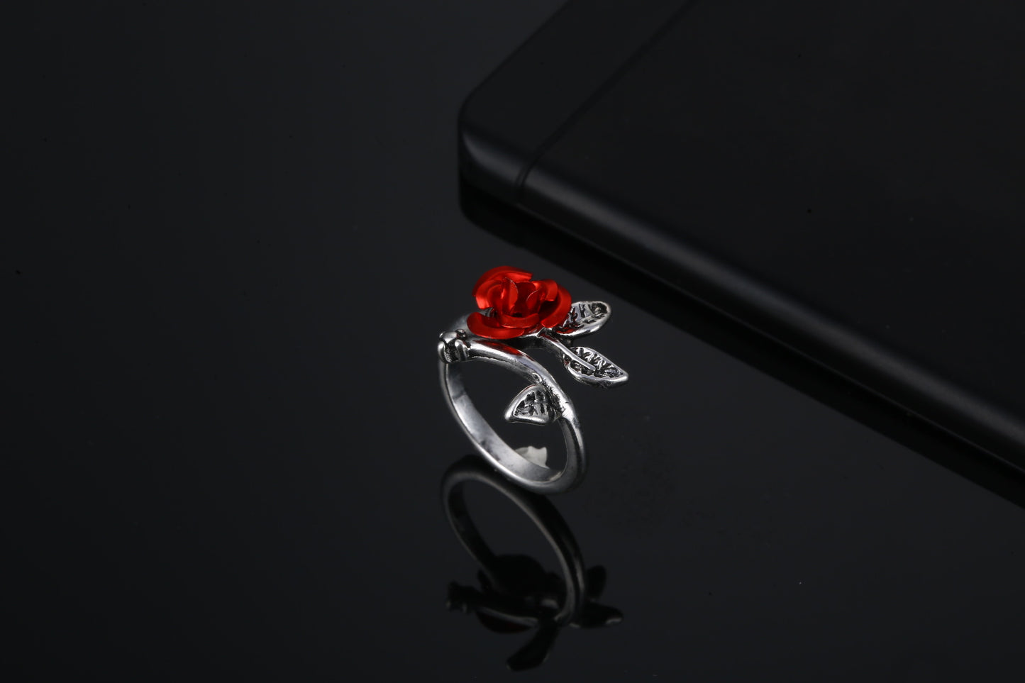 1 Piece Fashion Rose Flower Alloy Plating Women's Open Ring