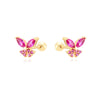 1 Pair Ins Style Fashion Heart Shape Butterfly Plating Inlay Copper Zircon Gold Plated Earrings