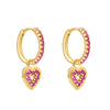 1 Pair Ins Style Fashion Heart Shape Butterfly Plating Inlay Copper Zircon Gold Plated Earrings