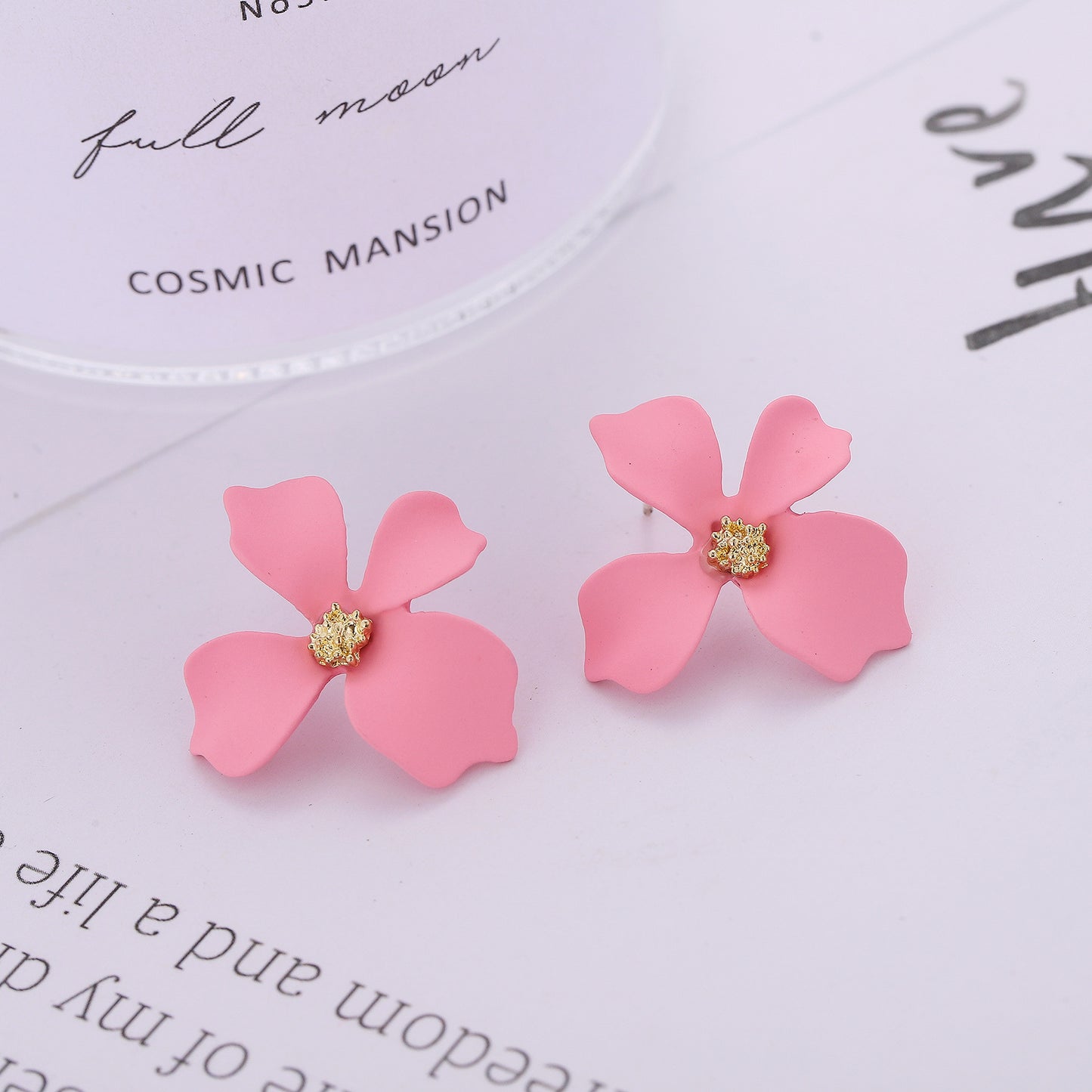 1 Pair Sweet Flower Enamel Alloy Ear Studs