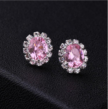 1 Pair Simple Style Flower Alloy Plating Rhinestones Women's Ear Studs