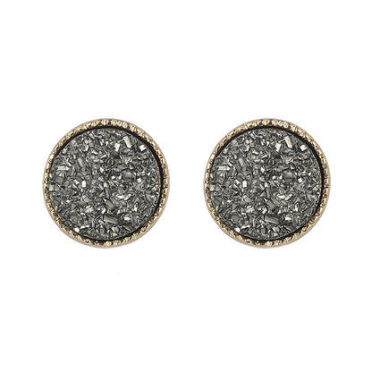 1 Pair Simple Style Round Plating Alloy Ear Studs