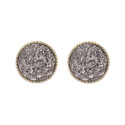 1 Pair Simple Style Round Plating Alloy Ear Studs