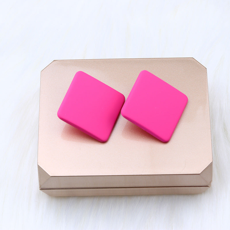 1 Pair Simple Style Geometric Arylic Stoving Varnish Women's Ear Studs