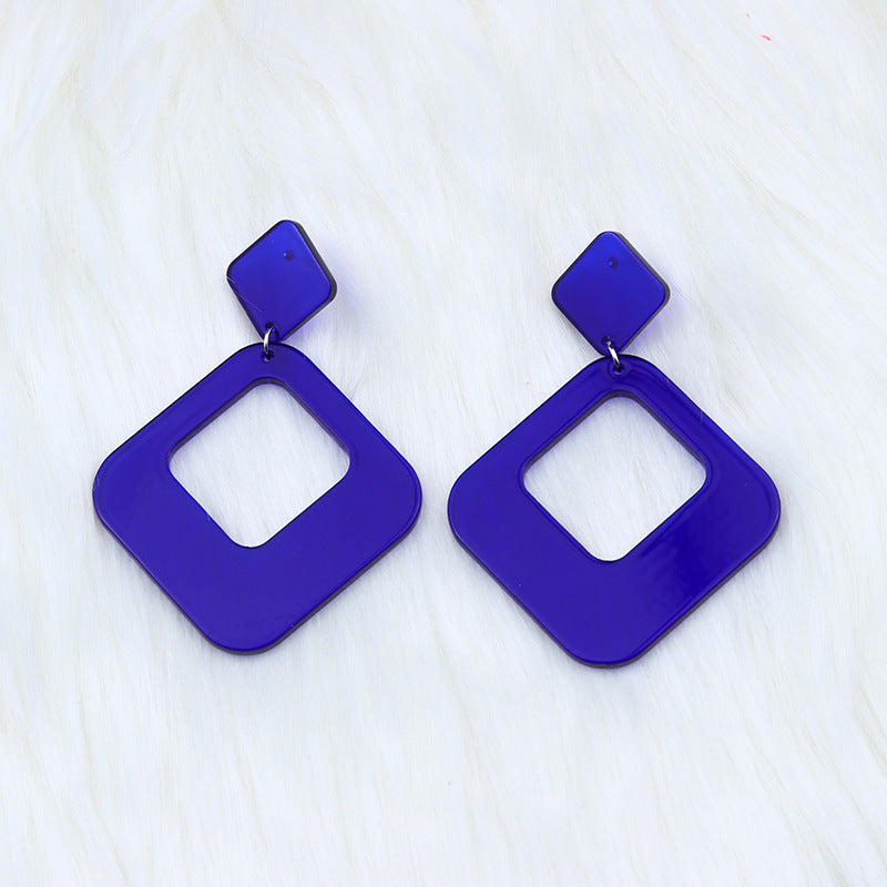 1 Pair Simple Style Geometric Arylic Stoving Varnish Women'S Drop Earrings