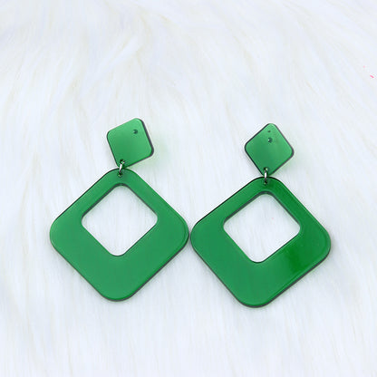 1 Pair Simple Style Geometric Arylic Stoving Varnish Women'S Drop Earrings