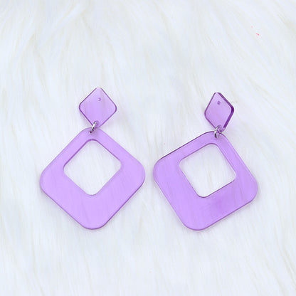 1 Pair Simple Style Geometric Arylic Stoving Varnish Women'S Drop Earrings