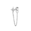 S925 Sterling Silver Fashion Single Tassel Simple Ear Clip Drop Earrings