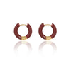 Simple Style Round Titanium Steel Enamel Earrings 1 Pair