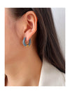 Simple Style Round Titanium Steel Enamel Earrings 1 Pair