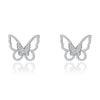 Fashion Butterfly 925 Silver Plating Artificial Rhinestones Pendant Necklace