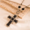 1 Piece Fashion Cross Alloy Plating Inlay Turquoise Silver Plated Women's Sweater Chain