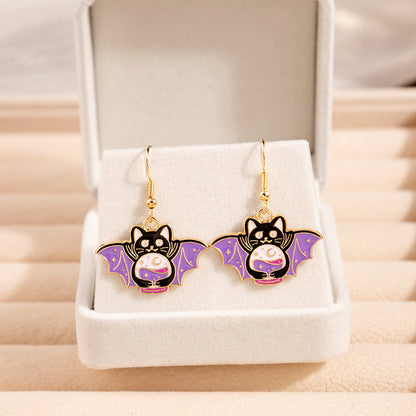 1 Pair Cartoon Style Cat Alloy Plating Women's Earrings