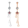 Fashion Heart Shape Copper Plating Zircon Belly Ring 1 Piece