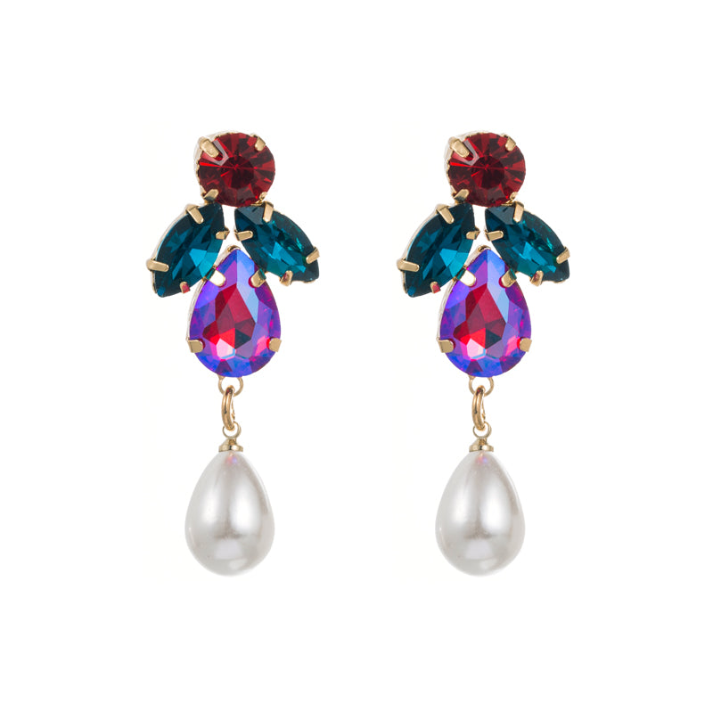 1 Pair Simple Style Water Droplets Alloy Plating Inlay Rhinestones Gold Plated Women's Earrings