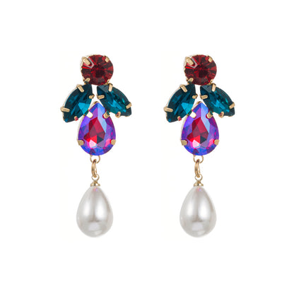 1 Pair Simple Style Water Droplets Alloy Plating Inlay Rhinestones Gold Plated Women's Earrings