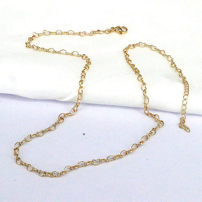 Simple Style Solid Color Copper Gold Plated Necklace In Bulk