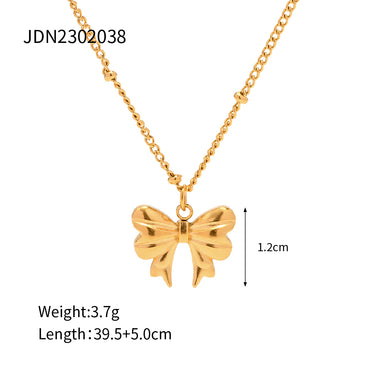 Stainless Steel 18K Gold Plated Simple Style Classic Style Butterfly Plating Pendant Necklace