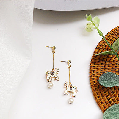 1 Pair Cute Cartoon Metal Enamel Women's Drop Earrings