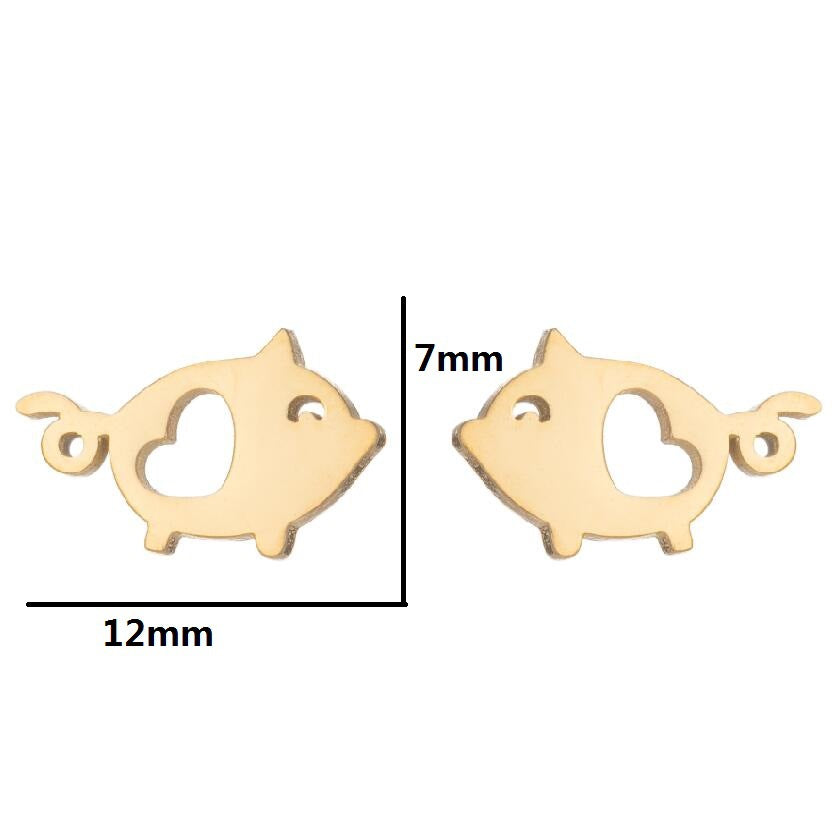 Simple Style Animal Stainless Steel Ear Studs 1 Pair