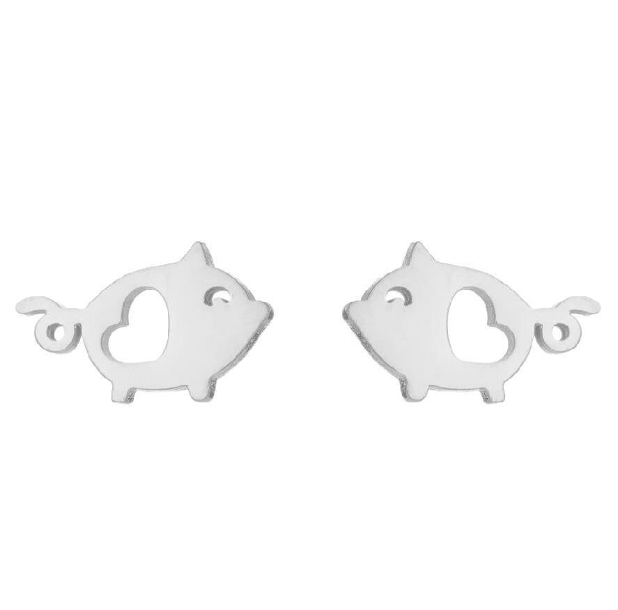 Simple Style Animal Stainless Steel Ear Studs 1 Pair