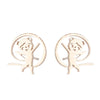 1 Pair Simple Style Solid Color Stainless Steel Irregular Plating Silver Plated Ear Studs