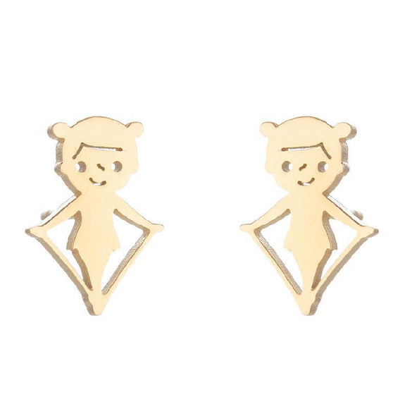 1 Pair Simple Style Solid Color Stainless Steel Irregular Plating Silver Plated Ear Studs