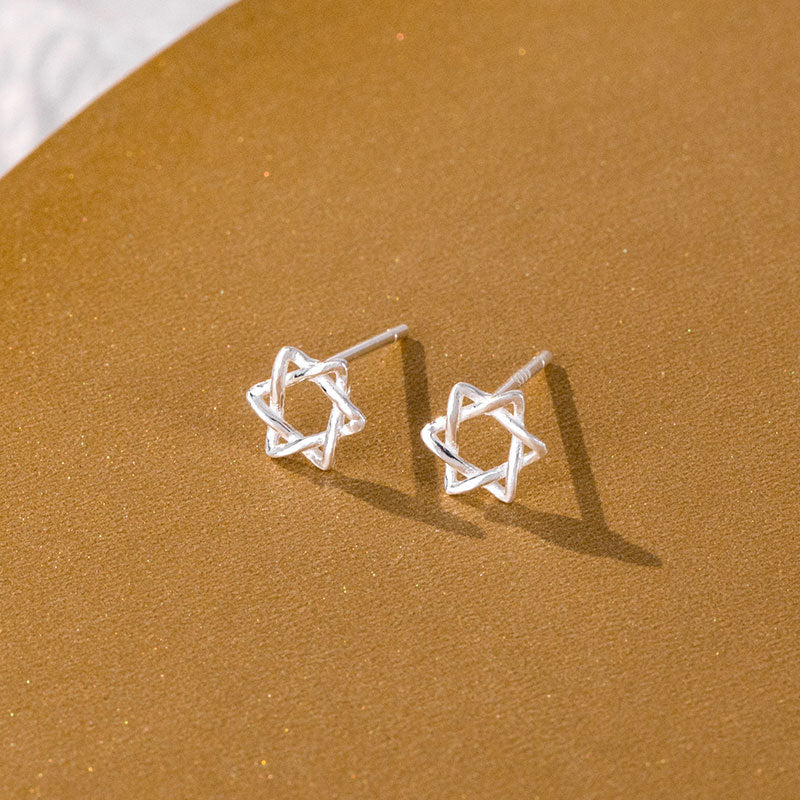 Simple Style Flower Snowflake Notes Sterling Silver Ear Studs 1 Pair