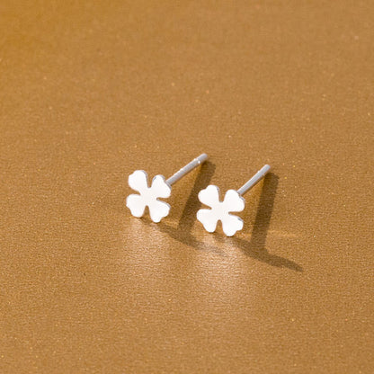 Simple Style Flower Snowflake Notes Sterling Silver Ear Studs 1 Pair