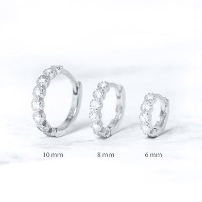 1 Pair Fashion Circle Flower Silver Plating Inlay Zircon Earrings