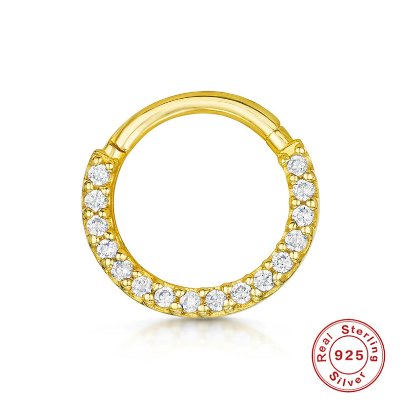 1 Piece Fashion Circle Silver Plating Inlay Zircon Nose Ring